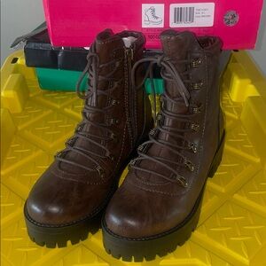 2 Lips Too Dark Brown Combat Boots